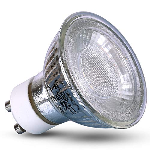 max K O M F O R T - 6x GU10 LED Leuchtmittel Premium Glas 7W Lampe Glühbirne warmweiß 430 Lumen MR16 Ersatz Halogenlampe 38° Reflektor von max K O M F O R T