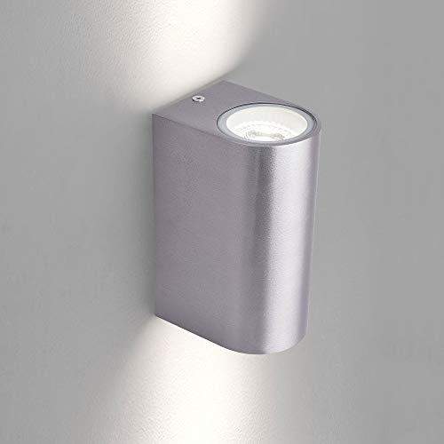 max K O M F O R T Aussenleuchte UP&DOWN 2xGU10 Wandleuchte Außenwandlampe Wandlampe Außenwandleuchte Aluminium LED 1267B von max K O M F O R T