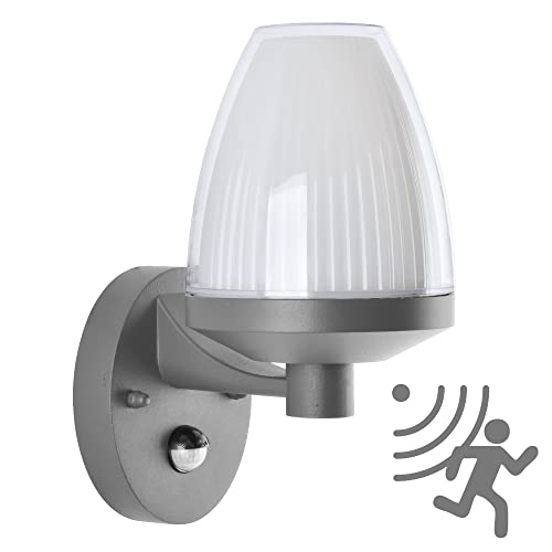 max K O M F O R T Außenwandleuchte Wandlampe Außenleuchte E27 mit Bewegungsmelder Anthrazit IP44 Beleuchtung Garten Sensor moderne Wandleuchte aus Aluminium RD1901A1 von max K O M F O R T