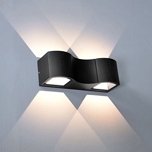 max K O M F O R T HOCHWERTIGE LED Außenleuchte Wandlampe Wandleuchte Außenwandleuchte IP54 1363 Leuchte warmweiß Außenlampe Flurleuchte Eingangsleuchte Badleuchte von max K O M F O R T
