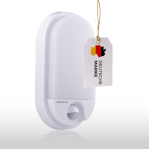 max K O M F O R T LED Aussenwandleuchten Bewegungsmelder Wand-leuchte Wandlampe Flurleuchte Fluter 15W weiß modern IP54 BEAM-WH von max K O M F O R T