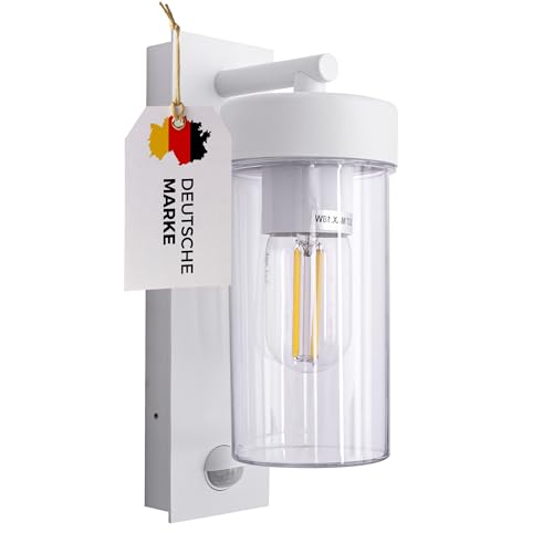 max K O M F O R T LED Außenwandleuchte mit Bewegungsmelder E27 Weiß IP44 – Sensor-Wandlampe aus Aluminium & Kunststoff für Außenbereich, 230V, automatische Lichtsteuerung 4052B max K O M F O R T LED Außenwandleuchte mit Bewegungsmelder E27 Weiß IP44 – Sensor-Wandlampe aus Aluminium & Kunststoff für Außenbereich, 230V, automatische Lichtsteuerung 4052B von max K O M F O R T