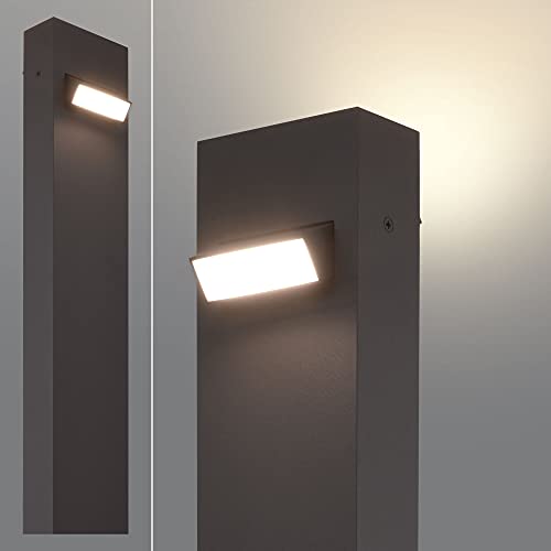 max K O M F O R T LED Außenwegeleuchte 9W CUBIX Wegebeleuchtung aus Aluminium in Graphit Grau IP54 von max K O M F O R T