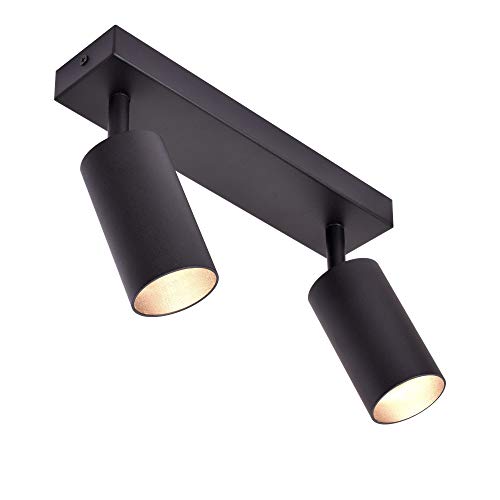 max K O M F O R T LED Deckenleuchte 866-2 schwarz schwenkbar Deckenlampe Deckestrahler Deckenspot 2x GU10 Fassung von max K O M F O R T