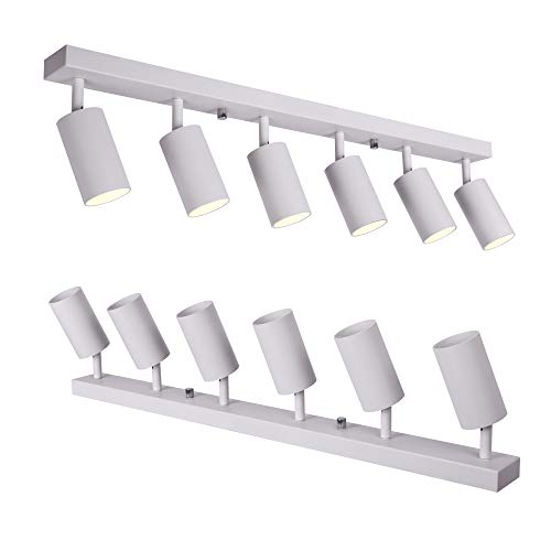 max K O M F O R T LED Deckenleuchte weiß 6x GU10 Fassung schwenkbar Deckenlampe Deckestrahler Deckenspot 866-6 von max K O M F O R T