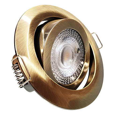 max K O M F O R T LED Einbaustrahler Ultraflach 5 Watt Bronze schwenkbar 230V Rund warmweiß Deckenstrahler Spot Deckenspot Lumira von max K O M F O R T