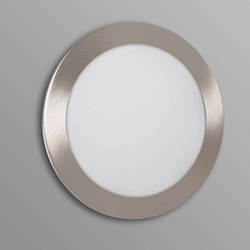 max K O M F O R T LED Panel Einbaustrahler Flach Edelstahl-Optik | 18W neutralweiß rund | Spot Einbauspot Deckenleuchte Deckenlampe Lampe Leuchte von max K O M F O R T