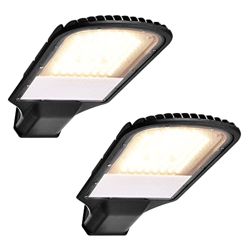 max K O M F O R T LED Straßenlampe Straßenleuchte 2er Pack Straßenlaterne Straßenbeleuchtung Parkplatzbeleuchtung Hochleuchte 70W 4000K neutralweiß IP65 6300lm von max K O M F O R T
