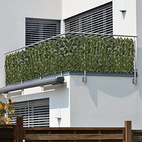 maxVitalis Balkon Sichtschutz Blätteroptik, inkl. 20 Kabelbindern, UV- und Wetterbeständig, 300 x 100 cm von maxVitalis