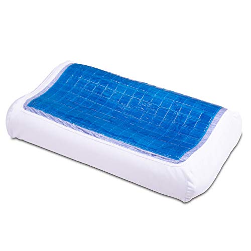 maxVitalis Gel-Kissenbezug, Kühlendes Gel-Pad, Druckentlastend, Waschbar, Ersatz-Kissenbezug, Allergiker geeignet, Bezug für ergonomische/orthopädische Nackenstützkissen (60 x 35 cm Gel) von maxVitalis