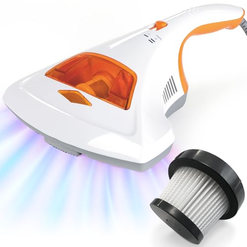 ELONEO Milbensauger für Matratzen mit UV-C Licht, Sterilisation u. Reinigung, Matratzensauger, HEPA-Filtration vernichtet bis zu 99,9% Aller Milben, ohne Beutel, Starke Saugleistung, für Allergiker von ELONEO