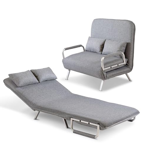 maxVitalis Schlafsofa mit Bettfunktion, Bettsofa mit Schlaffunktion, klappbar, extrabreite Liegefläche, inkl. 2 Kissen, 5-Fach verstellbare Rückenlehne, strapazierfähiger Bezug, modernes Design von maxVitalis