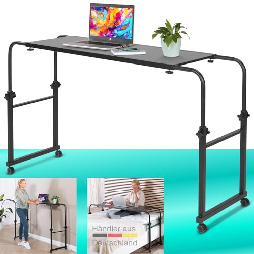 maxVitalis Über-Betttisch auf Rollen höhenverstellbar/breitenverstellbar, Overbed Table, Mobiler Schreibtisch, Pflegetisch, Laptoptisch, Bettbeistelltisch, Breite 119-190 cm & Höhe 78-120 cm von maxVitalis