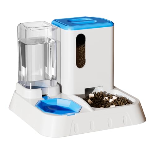Futterspender für Haustiere mit Schwerkraft, automatischer Futterspender für Katzen, 2 in 1 mit großer Kapazität, Wasserspender für Haustierfutter, einfache Installation für Haustiere von maxal