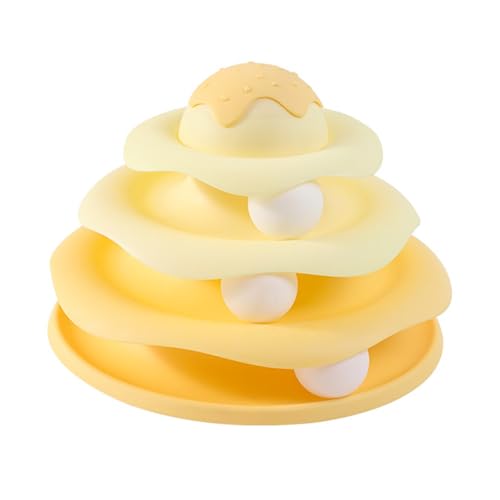 maxal Cat Ball Roller, 3 Layer Plastical Pet Ball Track, Cat Ball Toy with Detachable Layers, Ice Cream Shaped Cat Ball Tower, Stress Releasing Cat Toy Roller for Pets Cats Dogs Chasing Exercises von maxal