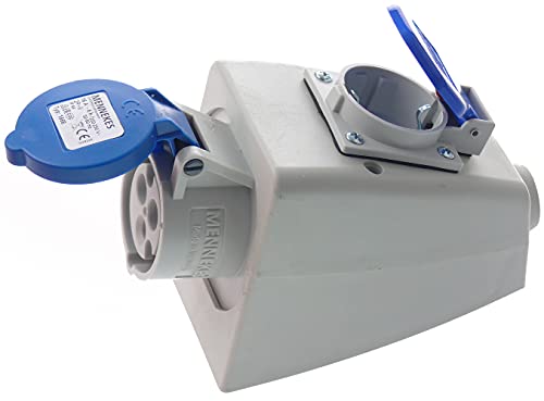 CEE-Wanddose Camping Caravan 230V 16A Wand-Steckdose mit Klappdeckel und Schukodose 3-polige Dose für Wohnwagen und Wohnmobil für Außenbereich IP44, TYP:CEE Wanddose mit Schokodose CEE-Wanddose Camping Caravan 230V 16A Wand-Steckdose mit Klappdeckel und Schukodose 3-polige Dose für Wohnwagen und Wohnmobil für Außenbereich IP44, TYP:CEE Wanddose mit Schokodose von maxgo