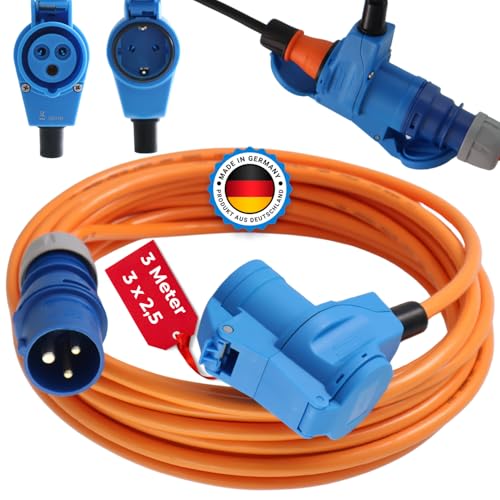 Camping Adapter 3m Mit CEE Winkelkupplung Und Integrierter Schuko Steckdose H07BQ-F 3x2,5 Verlängerungskabel Strom Kabel Wohnmobil Wohnwagen Caravan Landstromanschluss Camping Adapter 3m Mit CEE Winkelkupplung Und Integrierter Schuko Steckdose H07BQ-F 3x2,5 Verlängerungskabel Strom Kabel Wohnmobil Wohnwagen Caravan Landstromanschluss von maxgo