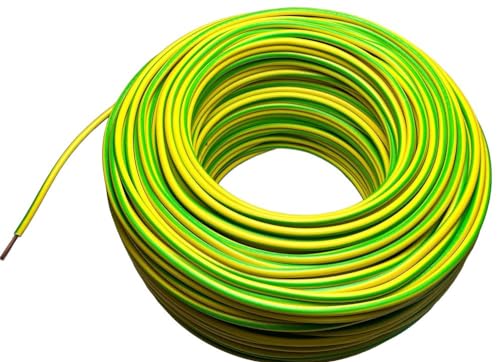Erdungskabel H07V-K Aderleitung 1X35,0mm² Energieleitung feindrahtig flexibel Kupfer Litze für PV Anlagen Verdrahtungsleitung PVC Erdungsleitung Grün/Gelb 50m, Größe:25m, TYP/Querschnitt:1X2.5mm² von maxgo