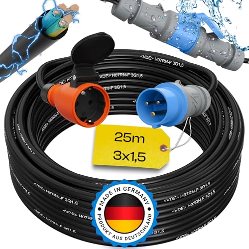 maxgo 25m Camping Adapter CEE auf Schuko 230v 16a 3x1,5 H07RN-F Stromadapter Stromkabel Landstromanschluss Adapterkabel Verlängerungskabel Kabel Wohnmobil Schukostecker Mennekes Campingkupplung maxgo 25m Camping Adapter CEE auf Schuko 230v 16a 3x1,5 H07RN-F Stromadapter Stromkabel Landstromanschluss Adapterkabel Verlängerungskabel Kabel Wohnmobil Schukostecker Mennekes Campingkupplung von maxgo