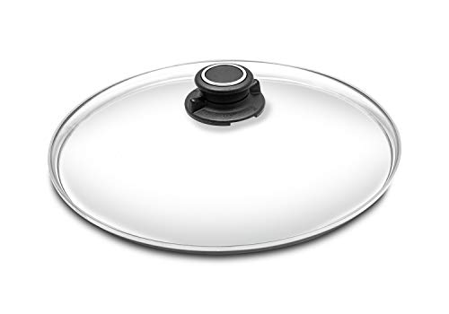 maxprime Gerti Gundel Pfannen das Original I Deckel rund I Glasdeckel genormt für alle Hersteller von Pfannen und Töpfen I Hitzebeständig bis 260°C I BPA frei I Spülmaschienengeeignet (28 cm) von maxprime