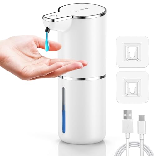 maxtachi Seifenspender Automatisch,1200mAh Seifenspender Automatisch Wandbefestigung mit Sensor Infrarot,4 Stufen Verstellbar & IPX5 Wasserdicht, Elektrischer Seifenspender für Küchen,Bad,Schule von maxtachi