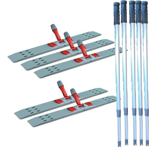 maxxi4you 5 x Klapphalter mit Teleskopstiel für Wischmopp Bodenreinigung Mopp 80 cm von maxxi4you