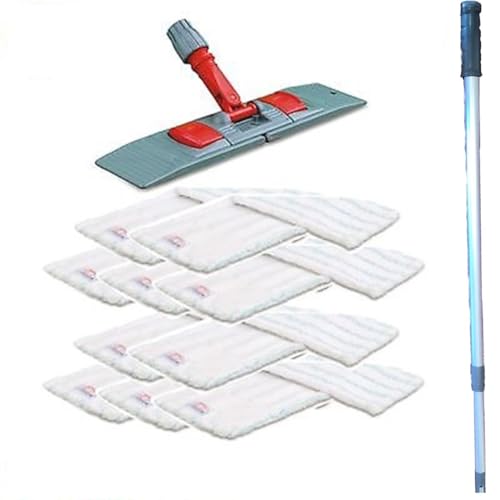 maxxi4you Wischmopp Set Premium mit Teleskopstiel 40 cm inkl. 10 x Wischmopp Mikrofaser von maxxi4you