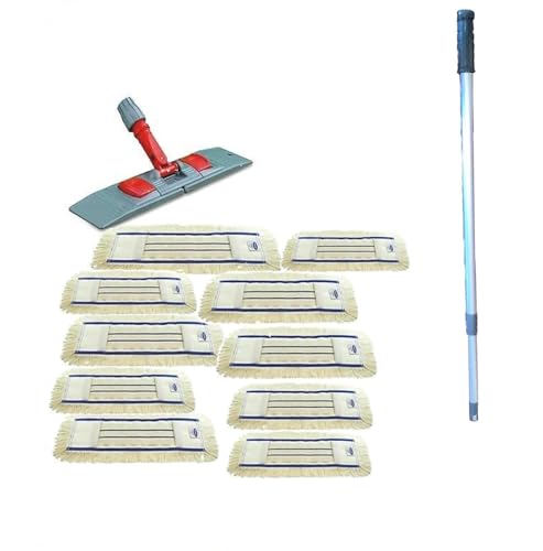 maxxi4you Wischmopp Set Premium mit Teleskopstiel 50 cm inkl. 10 x Wischmopp Baumwolle von maxxi4you