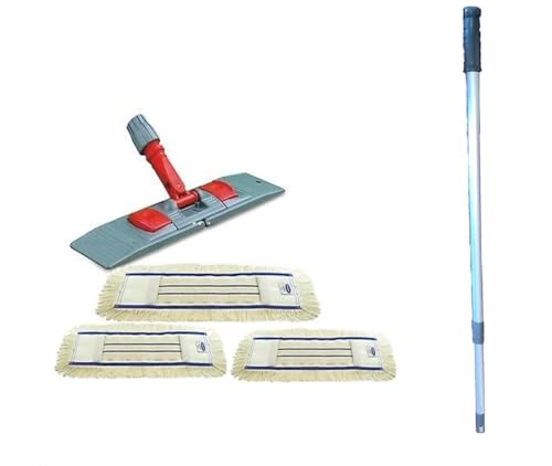maxxi4you Wischmopp Set Premium mit Teleskopstiel 50 cm inkl. 3 x Wischmopp Baumwolle von maxxi4you