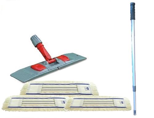 maxxi4you Wischmopp Set Premium mit Teleskopstiel 60 cm inkl. 3 x Wischmopp Baumwolle von maxxi4you