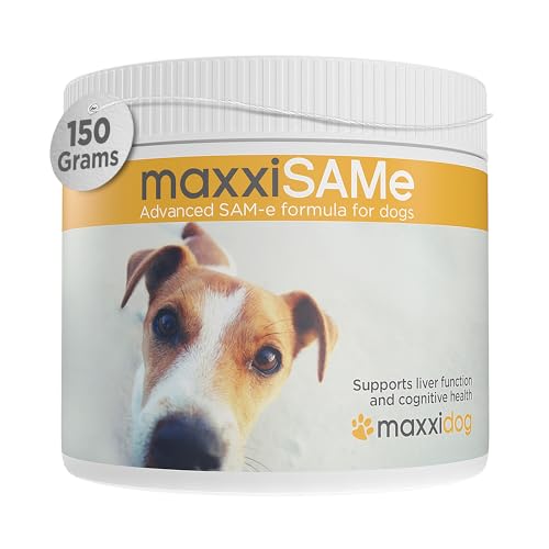 maxxipaws maxxiSAMe Fortschrittliches SAM-e Pulver zur Unterstützung von Leber, Gehirn und Gelenken für Hunde, 150g von maxxipaws