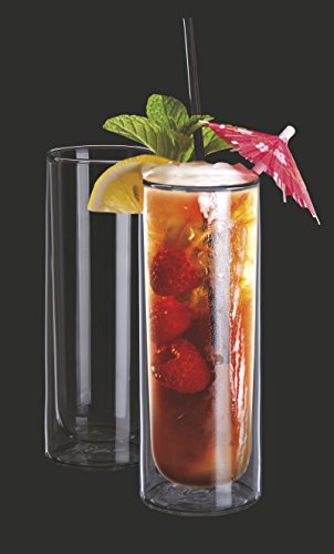 Cocktail Gläser 2 er Set 300 ml Mojito Cuba Libre Longdrink Doppelwandig Thermo-Effekt von maxxo