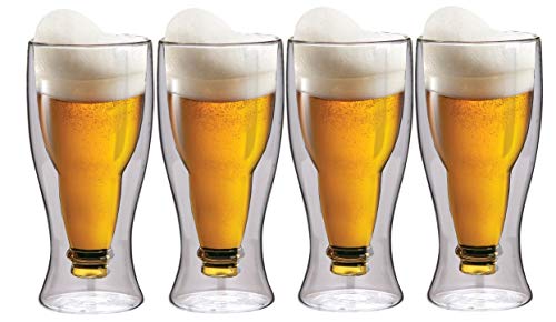 maxxo Doppelwandige Gläser Bier Set 4 x 350 ml Thermogläser mit Schwebe-Effekt Biergläser Trinkgläser Bierglas Glaswerk maxxo Doppelwandige Gläser Bier Set 4 x 350 ml Thermogläser mit Schwebe-Effekt Biergläser Trinkgläser Bierglas Glaswerk von maxxo