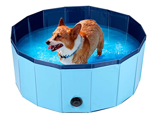 maxxpro Hundepool faltbar - Anti-Rutsch - Ventil entleeren - ⌀ 80 cm - Blau von maxxpro
