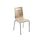 Mayer Sitzmöbel Stapelstuhl myLIFE Davos-Eiche Perlsilber Holz 4 Metallfüße 2 Stück von mayer sitzmöbel