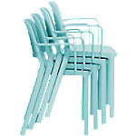 Mayer Sitzmöbel Stapelstuhl myNUKE Himmelblau Polypropylen Kunststoff 4 Füße 4 Stück mit Armlehnen von mayer sitzmöbel