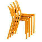 Mayer Sitzmöbel Stapelstuhl myNUKE Orange Polypropylen Kunststoff 4 Füße 4 Stück von mayer sitzmöbel