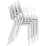 Mayer Sitzmöbel Stapelstuhl myNUKE Weiß Polypropylen Kunststoff 4 Füße 4 Stück mit Armlehnen von mayer sitzmöbel