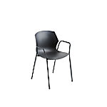 Mayer Sitzmöbel Stapelstuhl myPRIMO Anthrazit Polypropylen Kunststoff 4 Metallfüße mit Armlehnen 2 Stück von mayer sitzmöbel