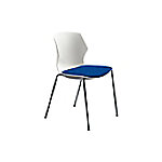 Mayer Sitzmöbel Stapelstuhl myPRIMO Mittelblau Weiß Stoff 4 Metallfüße 2 Stück von mayer sitzmöbel