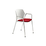 Mayer Sitzmöbel Stapelstuhl myPRIMO Rot Weiß Chrom Stoff 4 Metallfüße 2 Stück von mayer sitzmöbel