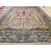 10 X 14 Vintage Design Hochwertige Indo Kaukasier Teppich Dekorative Handgeknüpfte Einzigartige Tier Baum Des Lebens von maymayrugs