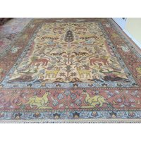 9 X 30 Vintage Design Top Qualität Indo Kaukasier Teppich Dekorative Hand Geknüpft Einzigartige Tier Baum Des Lebens von maymayrugs