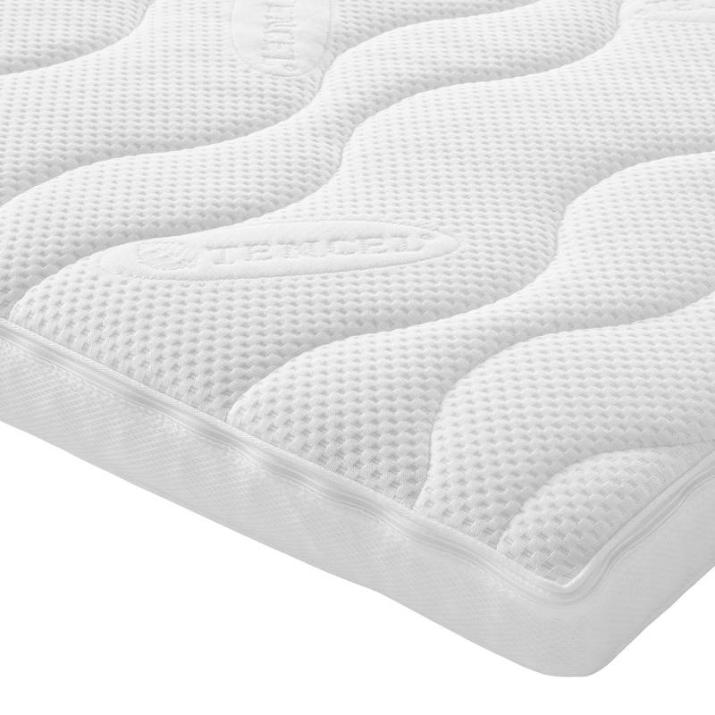home24 Komfortschaum LLQ-Topper 100 x 200cm Webstoff Weiß 4 cm von home24