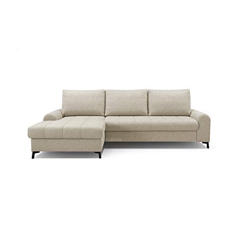 mb-moebel Ecksofa mit Schlaffunktion Eckcouch mit Bettkasten Sofa Couch L-Form Polsterecke Delice (Beige, Ecksofa Links) von mb-moebel