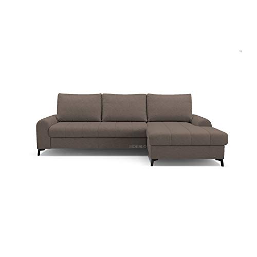 mb-moebel Ecksofa mit Schlaffunktion Eckcouch mit Bettkasten Sofa Couch L-Form Polsterecke Delice (Braun, Ecksofa Rechts) von mb-moebel