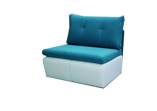 mb-moebel Kleines Couch Sofa mit Schlaffunktion Couch mit Bettkästen Gamma (Blau + Weiß) von mb-moebel