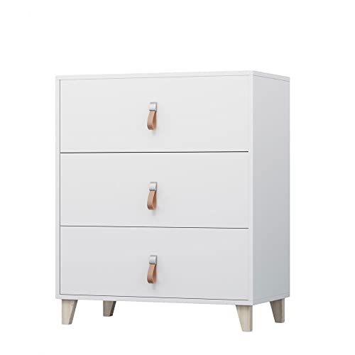 mb-moebel Moderne Kommode mit Schublade Weiß Sideboard Schrank Highboard | Wohnzimmer, Kinderzimmer, Esszimmer, Flur & Diele 80x96x45 FAGO 3S von mb-moebel