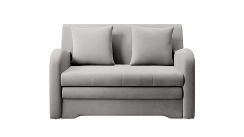 mb-moebel Schlafsessel Sofa mit Schlaffunktion und Bettkasten Couch für Wohnzimmer Schlafsofa Sofagarnitur Polstersofa - 130x85x103 cm - AMIRO (Hellgrau - Nube 03) von mb-moebel