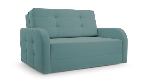 Sofa Sessel mit Schlaffunktion Schlafsessel Gästebett Klappsofa Bettfunktion mit Bettkasten Ausziehbar Couch Sofagarnitur Salon Jugendzimmer Klein Kindersofa - Porto 120 MOEBLO Mintgrün (BRAGI 82) von mb-moebel